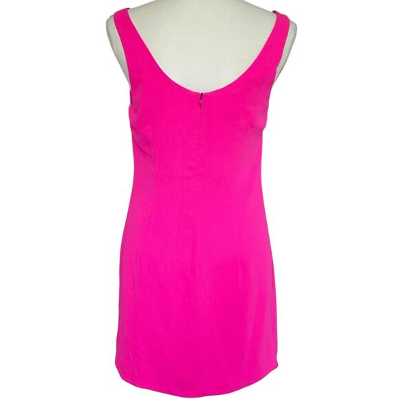 AMANDA UPRICHARD Selia Sleeveless Mini Shift Dress in Hot Pink-Size S - Picture 6 of 9